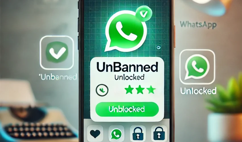 DALL·E 2024-11-12 22.01.55 – A smartphone screen displaying a WhatsApp interface with a notification that reads ‘Unbanned’ or ‘Unlocked’ next to a contact, symbolizing successful DALL·E 2024-11-12 22.01.55 - A smartphone screen displaying a WhatsApp interface with a notification that reads 'Unbanned' or 'Unlocked' next to a contact, symbolizing successful